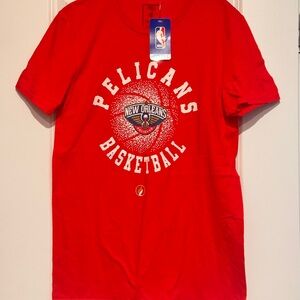 New Orleans Pelicans Red Basketball Tee - NBA Logo